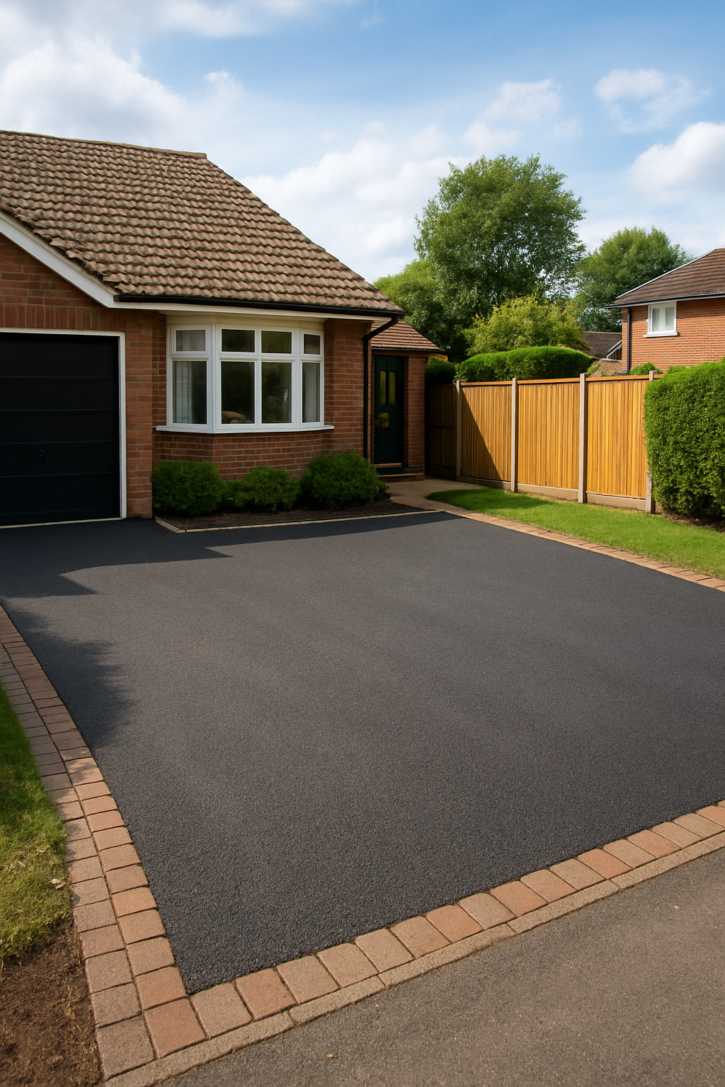 New residential tarmac driveway